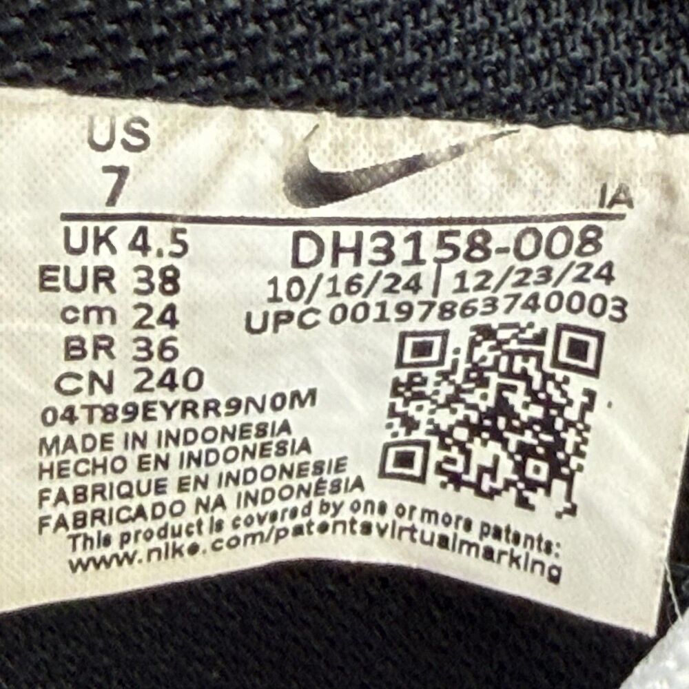 Nike Shoes Womens Size 7 Black White Pink Leather Low Top Sneakers DH3158-008 - Picture 10 of 10